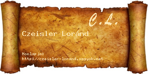 Czeisler Loránd névjegykártya